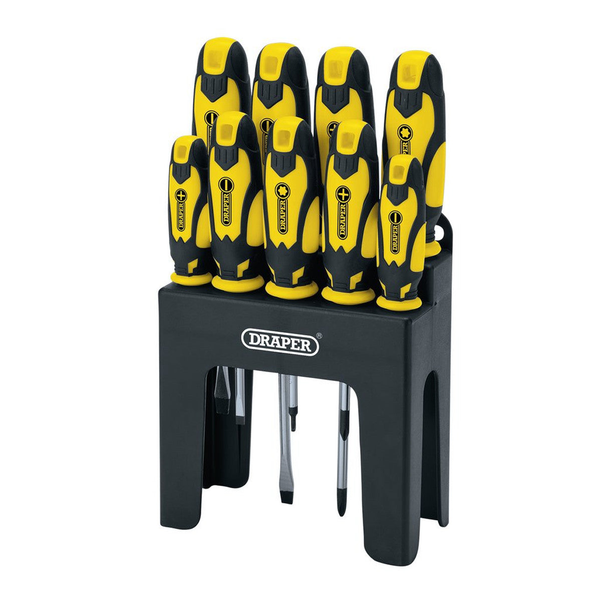 Draper Soft Grip Screwdriver Set, Yellow (9 Piece) 16728