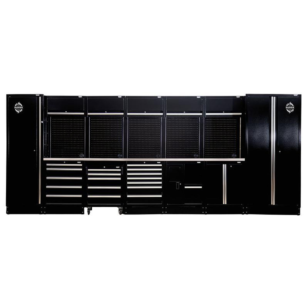 Bunker 25 Piece Modular Storage Combo with Sink and Stainless Steel Worktop, 4915mm 27467