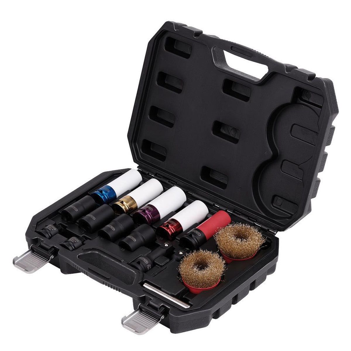 Draper Wheel Nut Socket and Nut and Bolt Extractor Set, 1/2" Sq. Dr., 6-Point (16 Piece) 31815