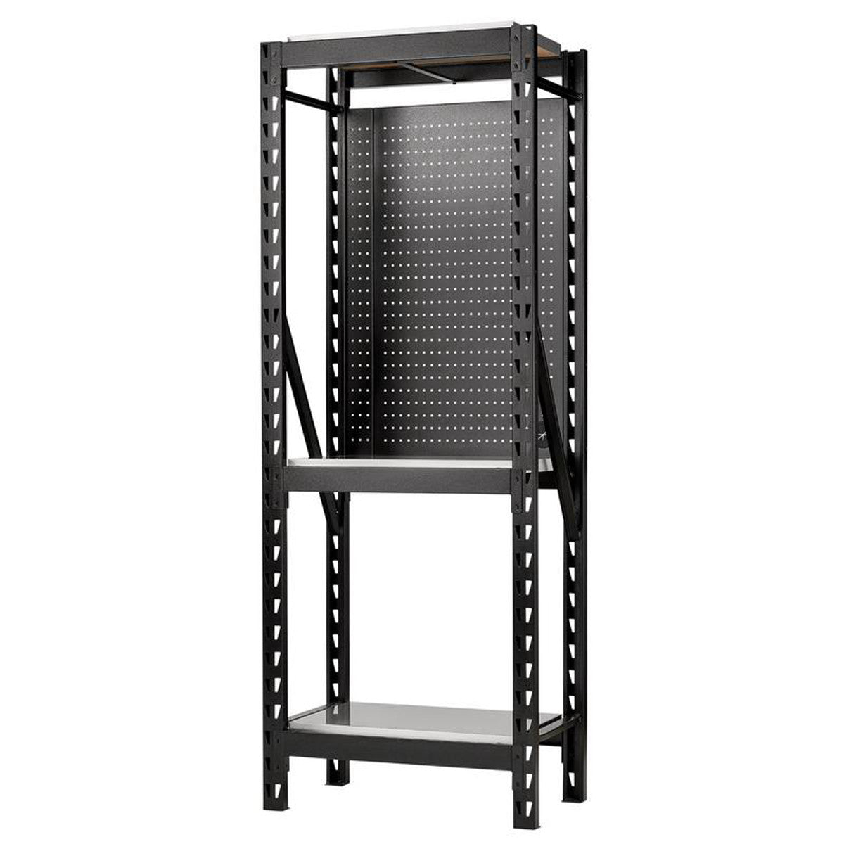 Bunker 17 Piece Modular 3 Tier Racking with Stainless Steel Shelving and Pegboards, 750mm 32452