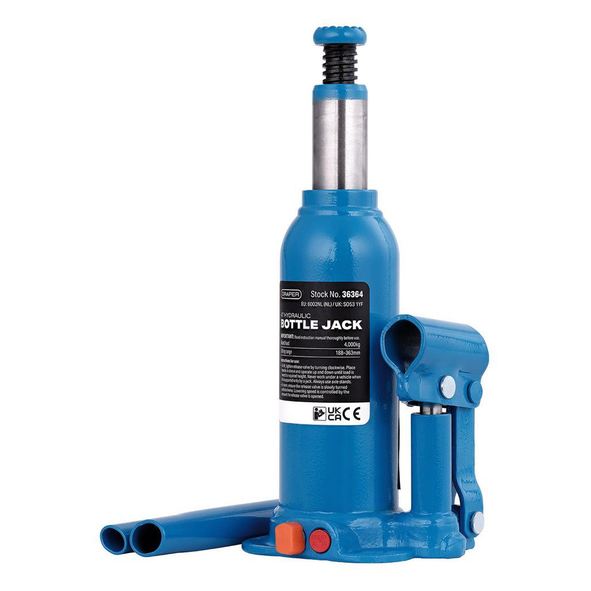 Draper Hydraulic Bottle Jack, 4 Tonne 36364