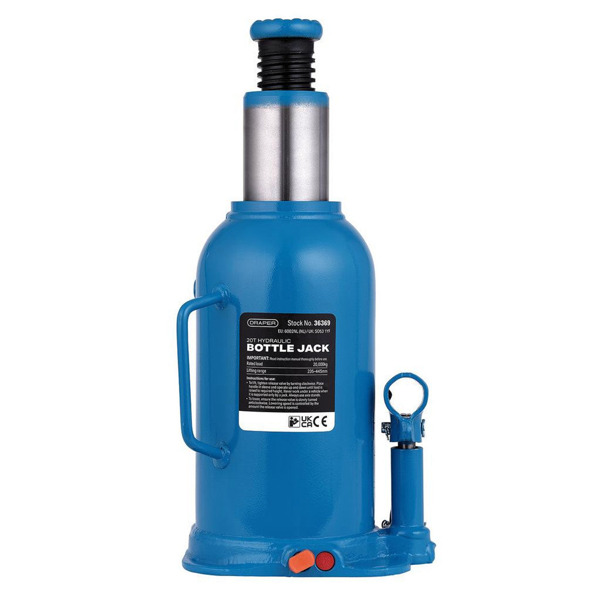 Draper Hydraulic Bottle Jack, 20 Tonne 36369