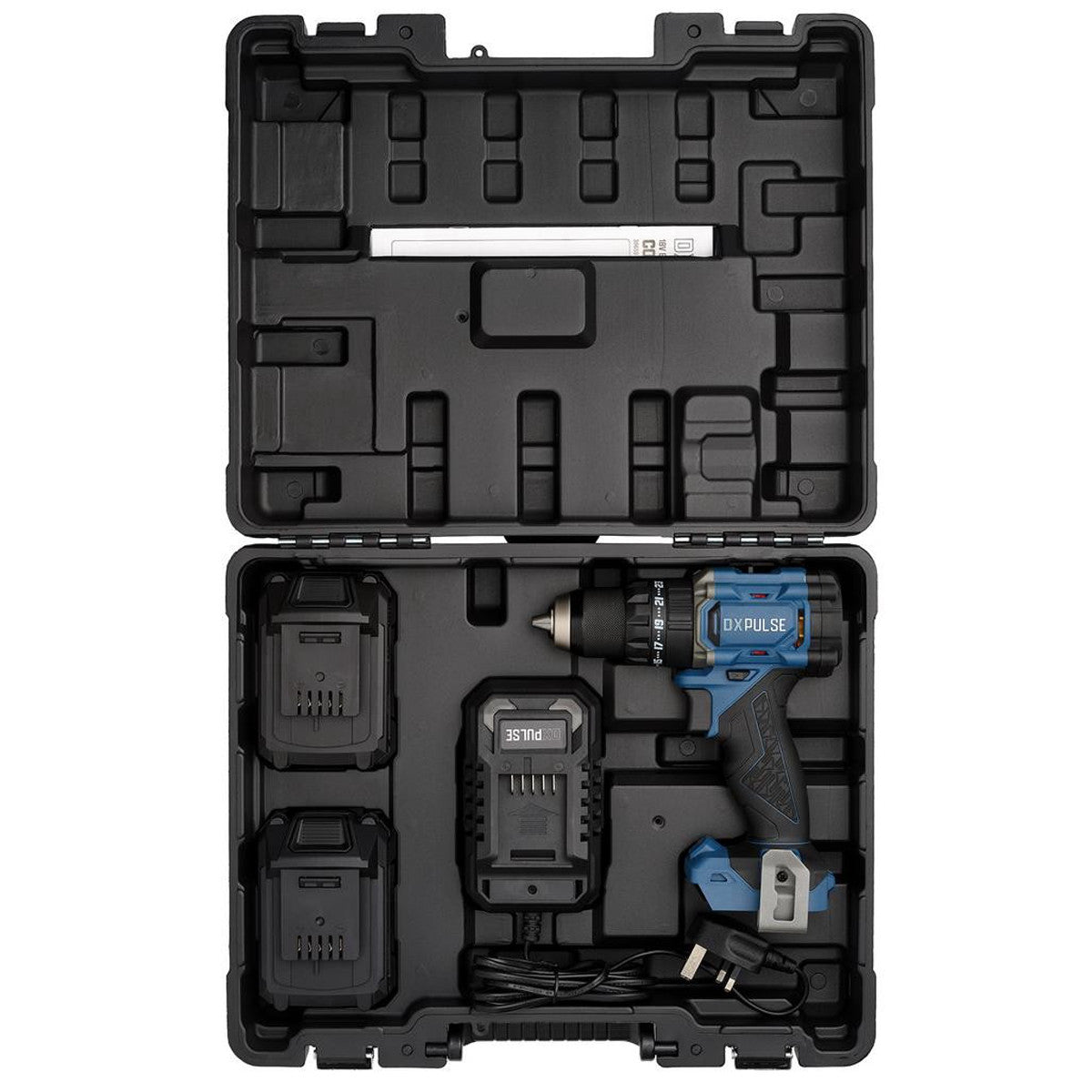 DXPULSE 18V Brushless LCD Display Combi Drill Kit with 2 x 2Ah Batteries 39659