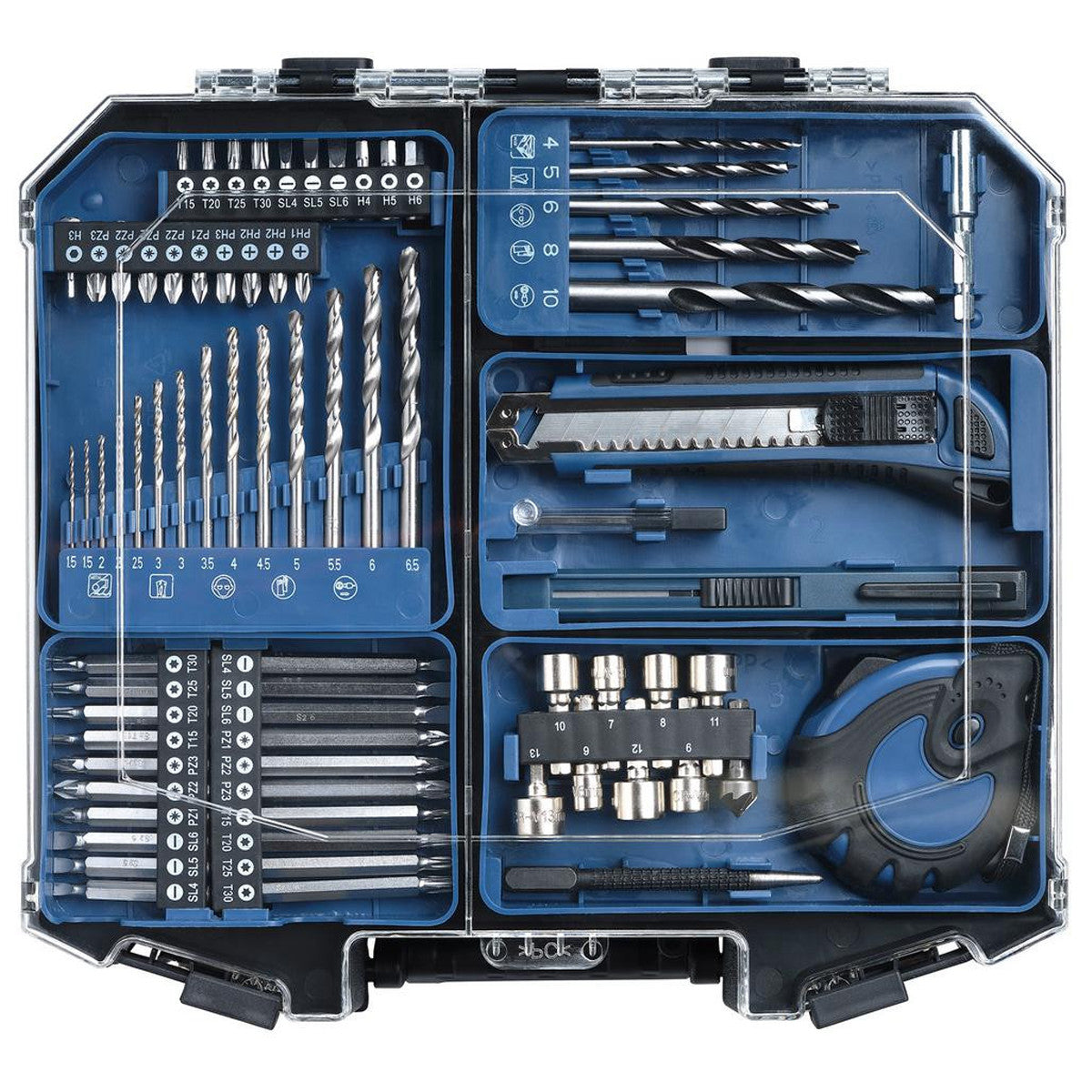DXPULSE 18V Brushless Combi Drill Kit with 2 x 2Ah Battery and 74pc Accessories 39660
