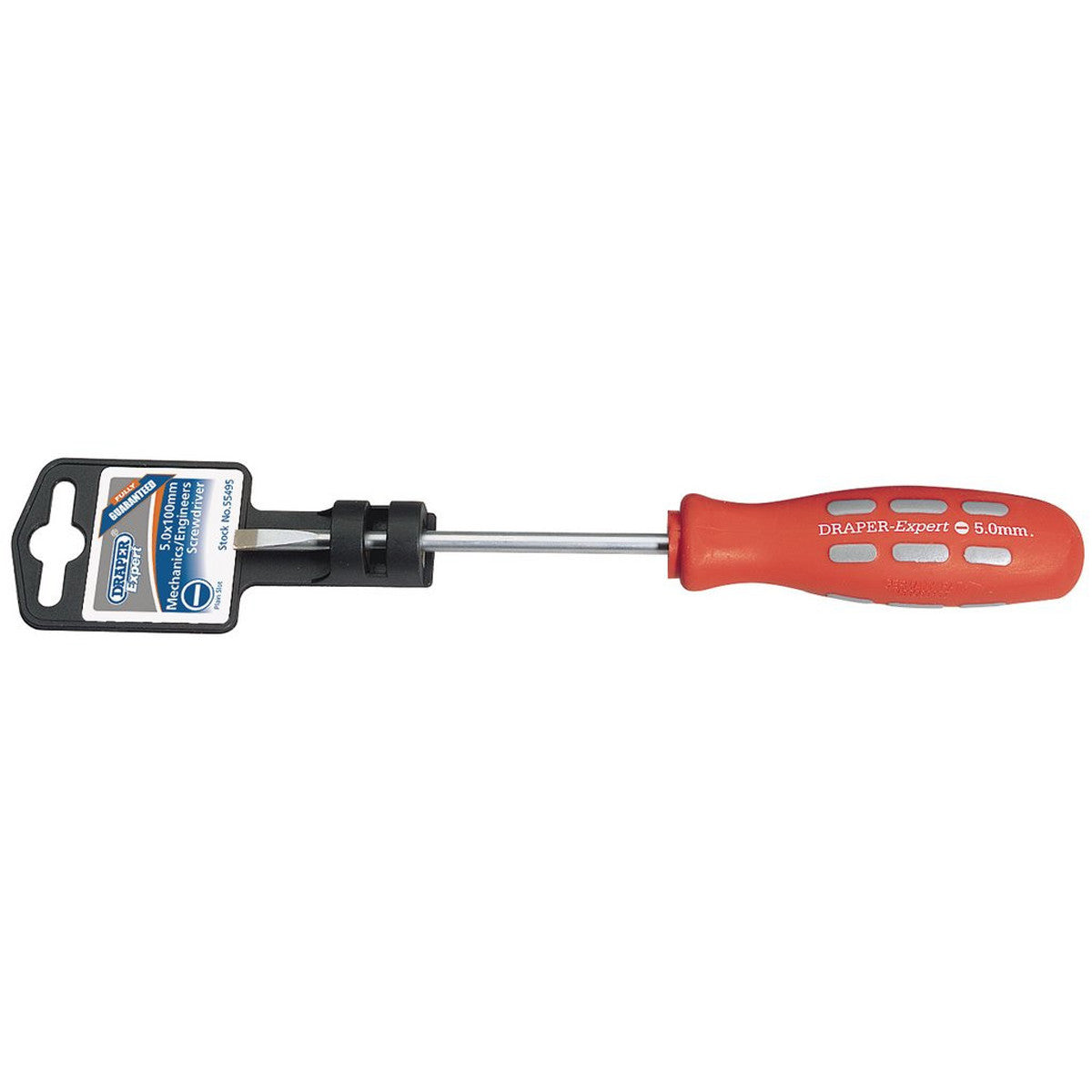 Draper Expert Plain Slot Parallel Tip Mechanics Screwdriver, 5 x 100mm 55495