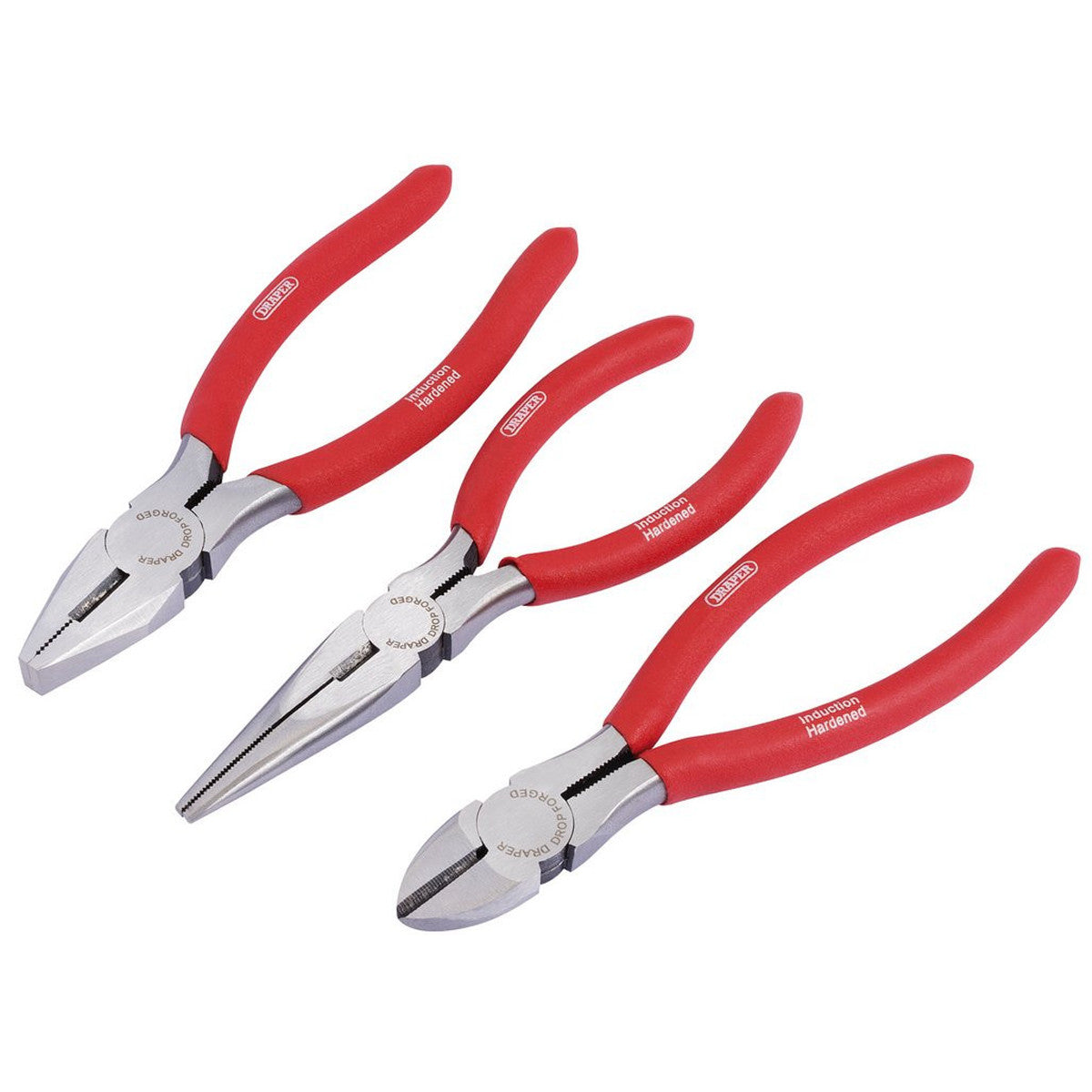 Draper Redline Pliers Set with PVC Dipped Handles, 160mm (3 Piece) 67924