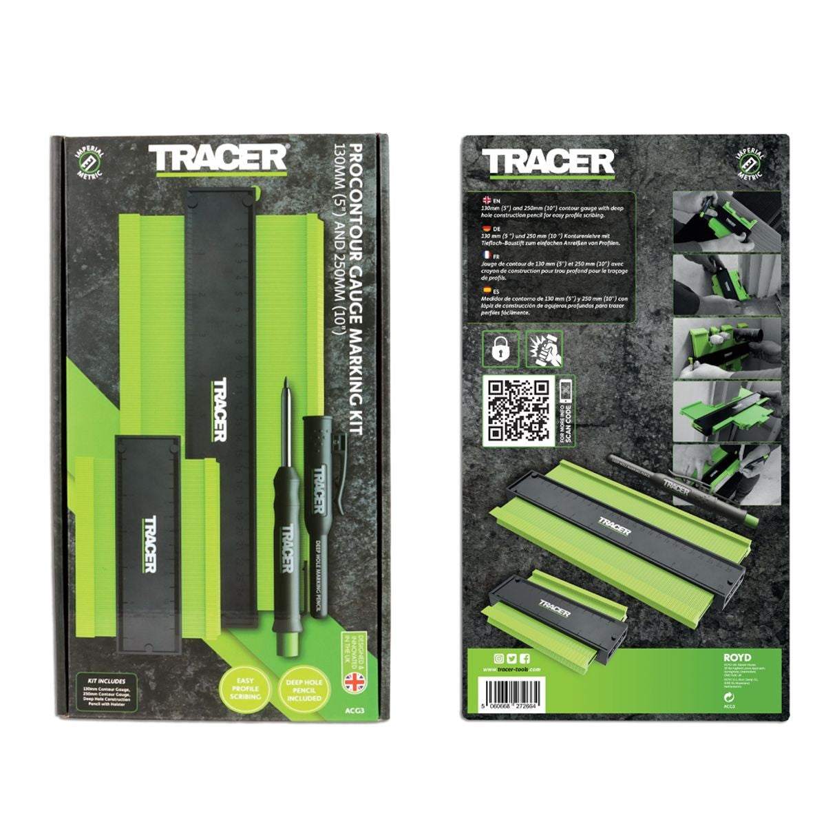 TRACER Contour Gauge 5 in - 10 in Set (Inc ADP2) ACG3
