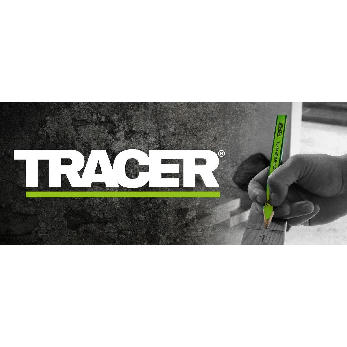 TRACER 4H Carpenters Pencils (Hard Lead) 10pc - c/w Sharpener ACP1