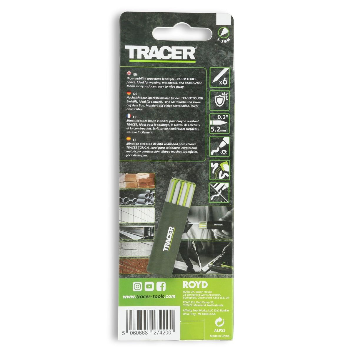 TRACER Pro 5.2mm Heavy-Duty Soapstone Leads ALPS1