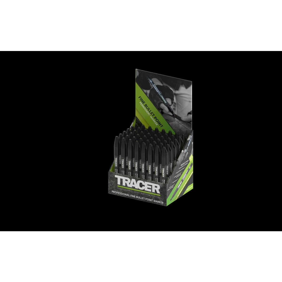 TRACER PERMANENT MARKER - Black (PPDU of 48x Black pens) APM1-CDU