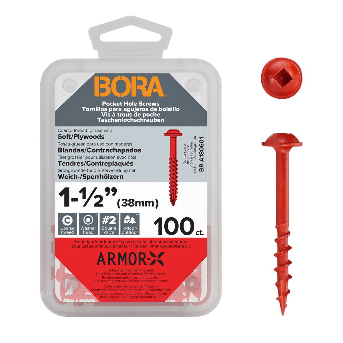 BORA Screws 1-1/2-Inch Coarse 100-pcs BR-A180601