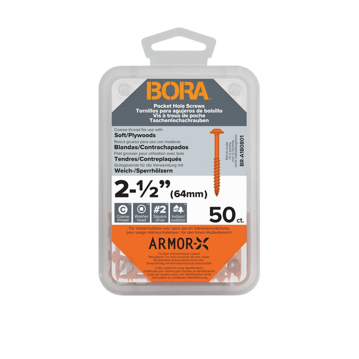 BORA Screws 2-1/2-Inch Coarse 50-pcs BR-A180801