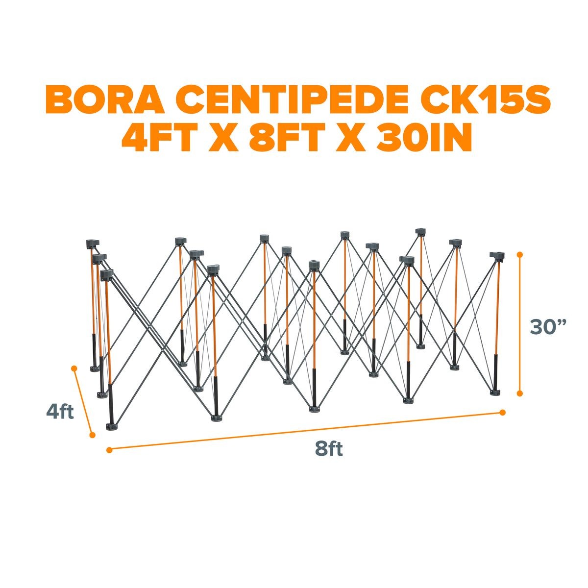 BORA Centipede 4ft x 8ft x 30in Unit, 4 X-Cups, 4 Clamps, C/S Bag CK15S