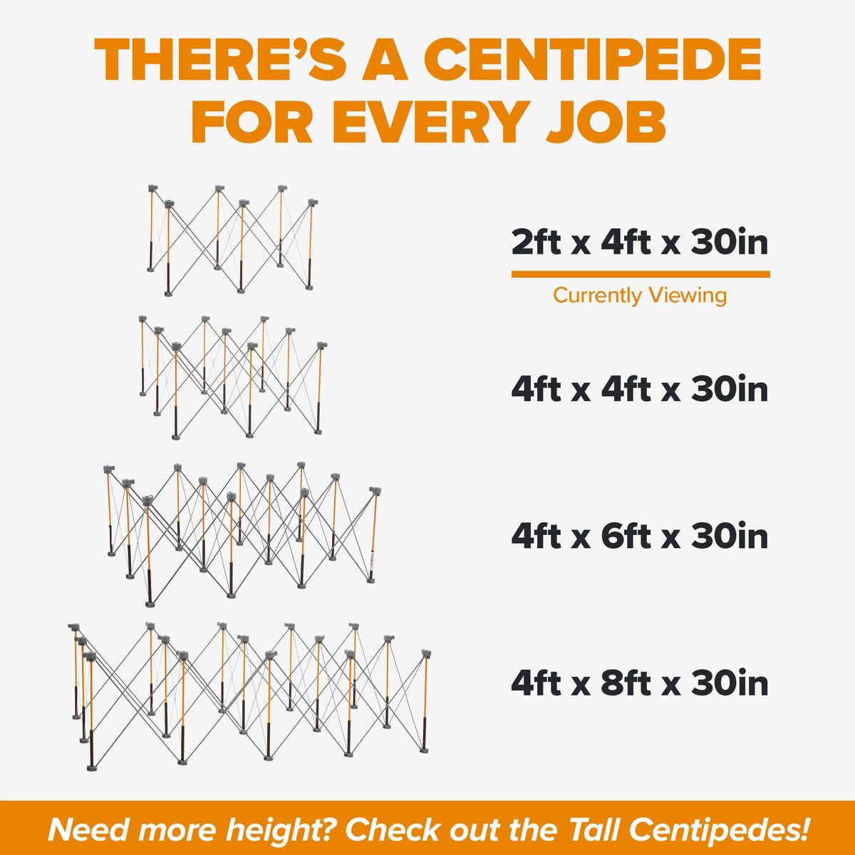 BORA Centipede 2ft x 4ft x 30in Unit, 4 X-Cups, 2 Clamps, C/S Bag CK6S