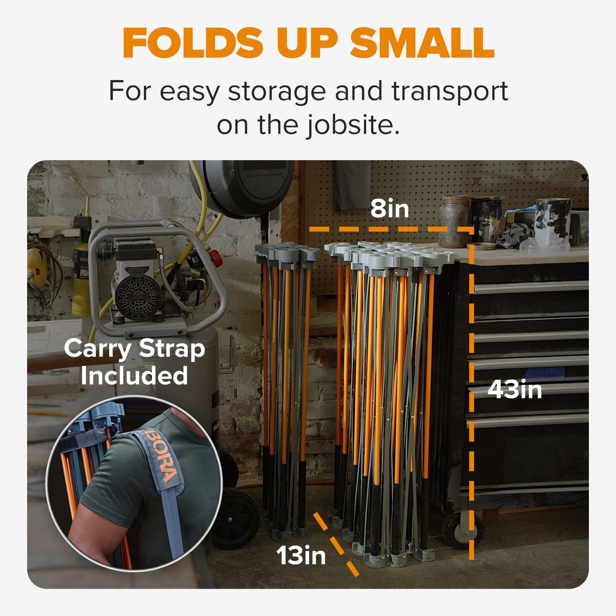 BORA Tall Centipede 4ft x 8ft x 36in Unit, Carry Strap CT15
