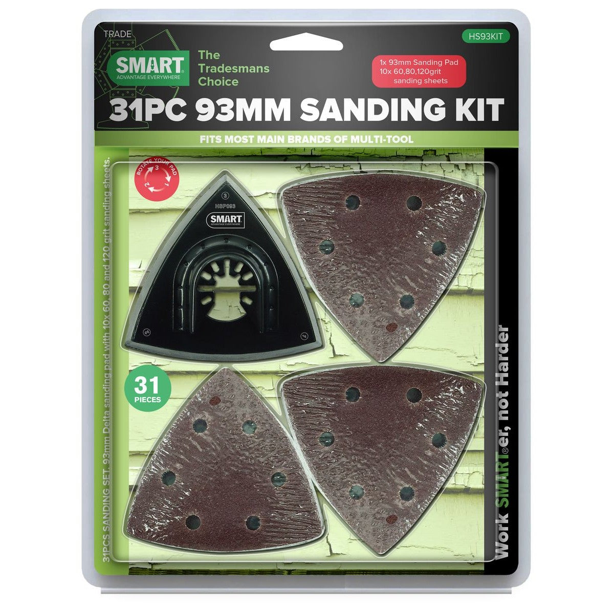 SMART Trade 93mm Complete Sanding Kit - 31pc HS93KIT