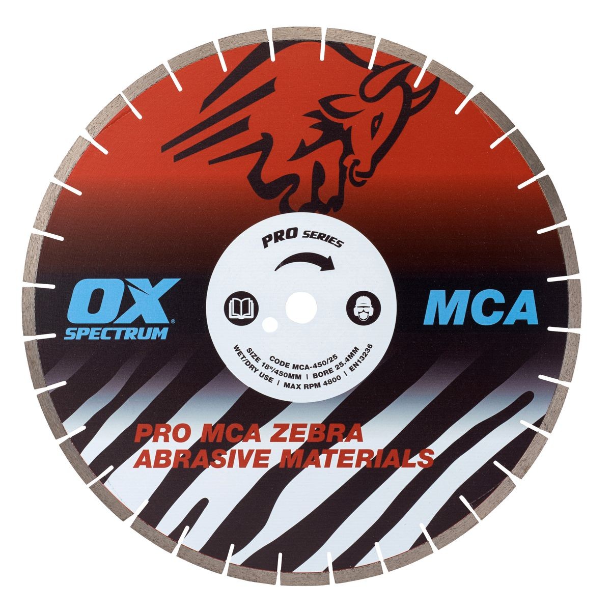 OX Pro Zebra Dia Blade - Abrasive - 450/25.4mm MCA450/25