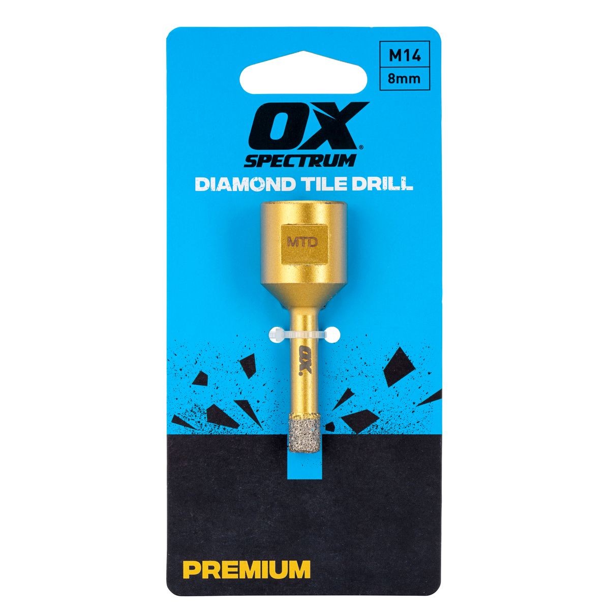 OX Premium M14 Dry Cut Diamond Tile Drill - 8mm MTD-08