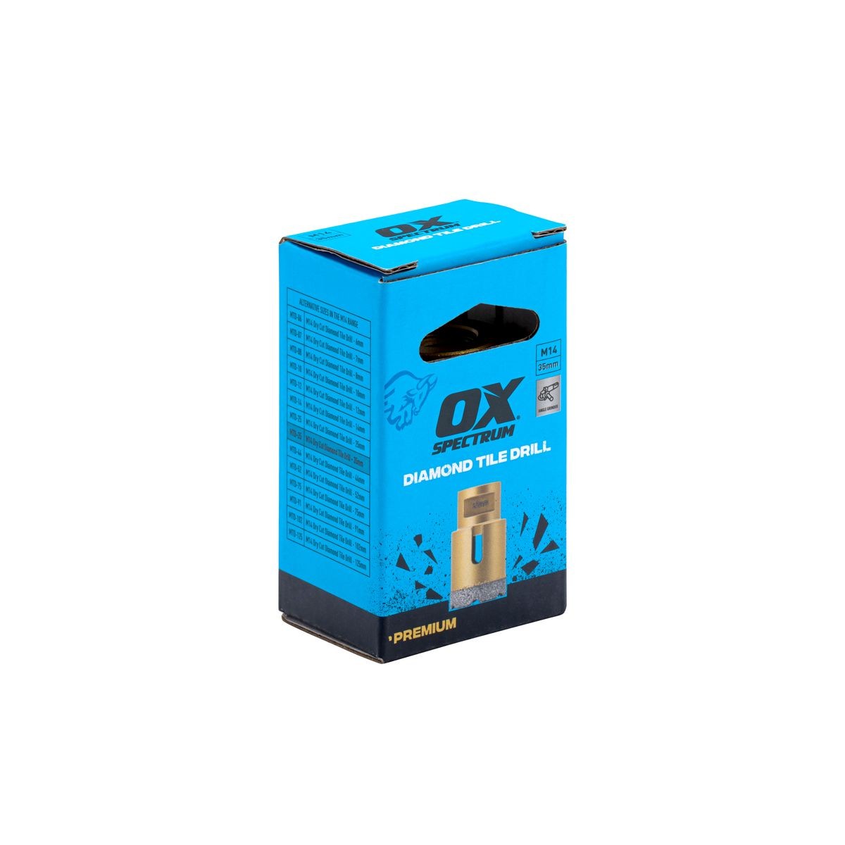 OX Premium M14 Dry Cut Diamond Tile Drill - 35mm MTD-35