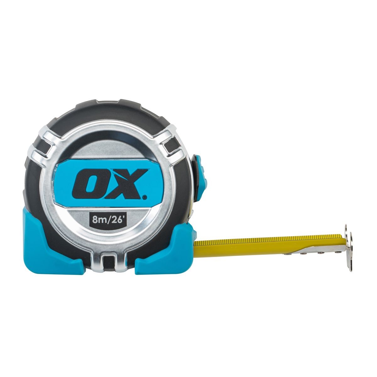 OX Pro Heavy Duty Tape Measure - Wide Blade & Metric/Imperial | 26' Long x 1.25" Blade Width / 8m Long x 32mm Blade Width OX-P028708