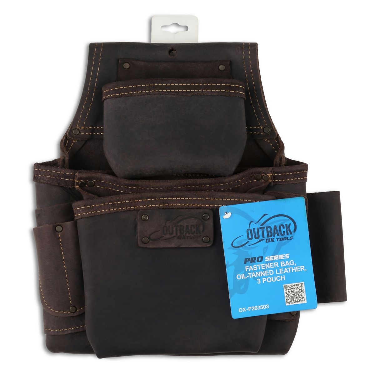 OX Fastener Bag, Oil-Tanned Leather, 3 Pouch OX-P263503