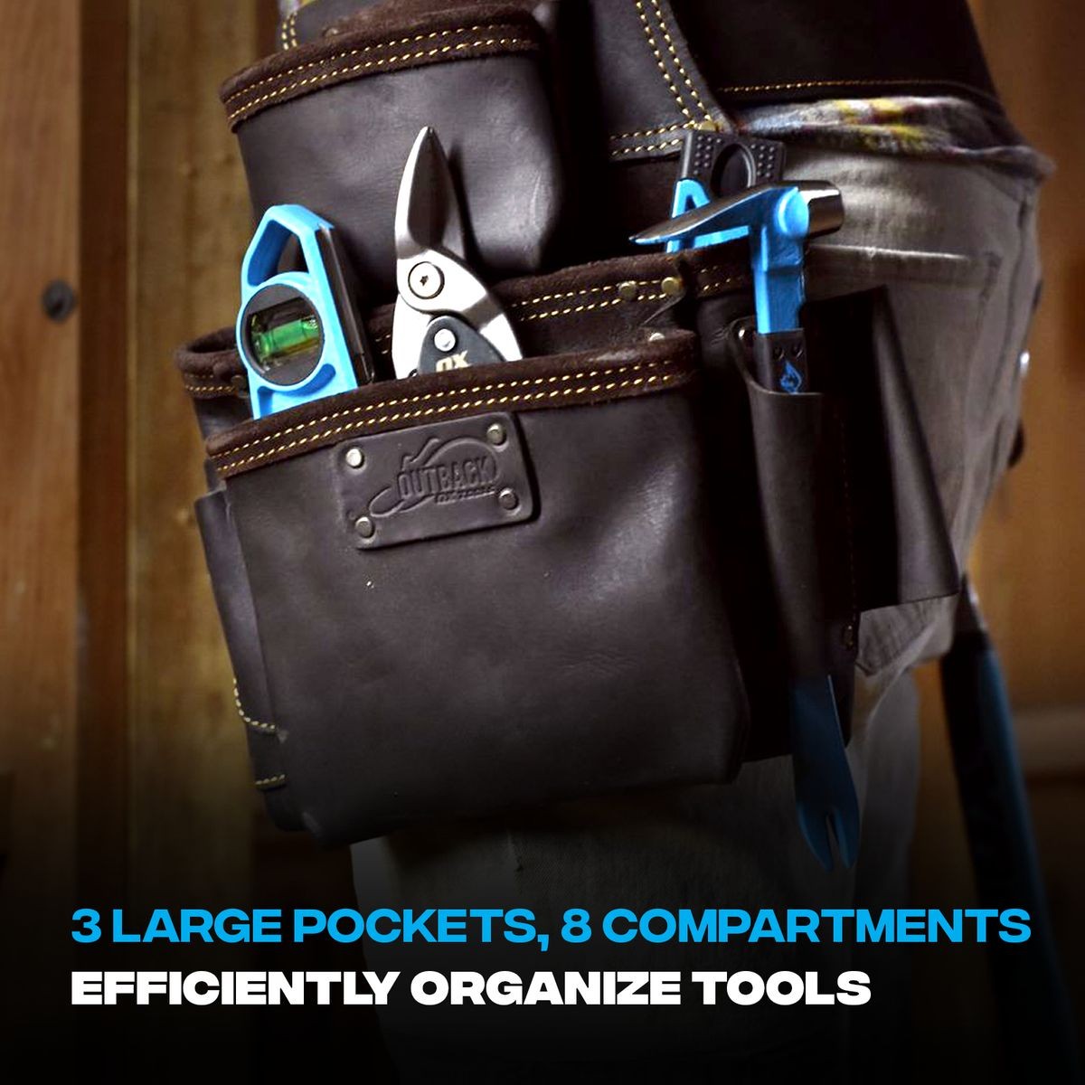 OX Fastener Bag, Oil-Tanned Leather, 3 Pouch OX-P263503