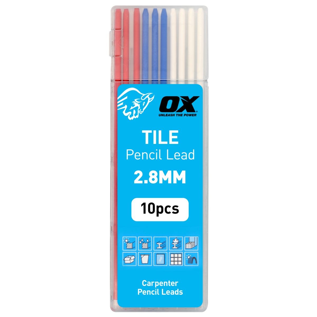 OX Pro Tuff Carbon Pencil Leads - Tile Lead | 10-Pack OX-P503204