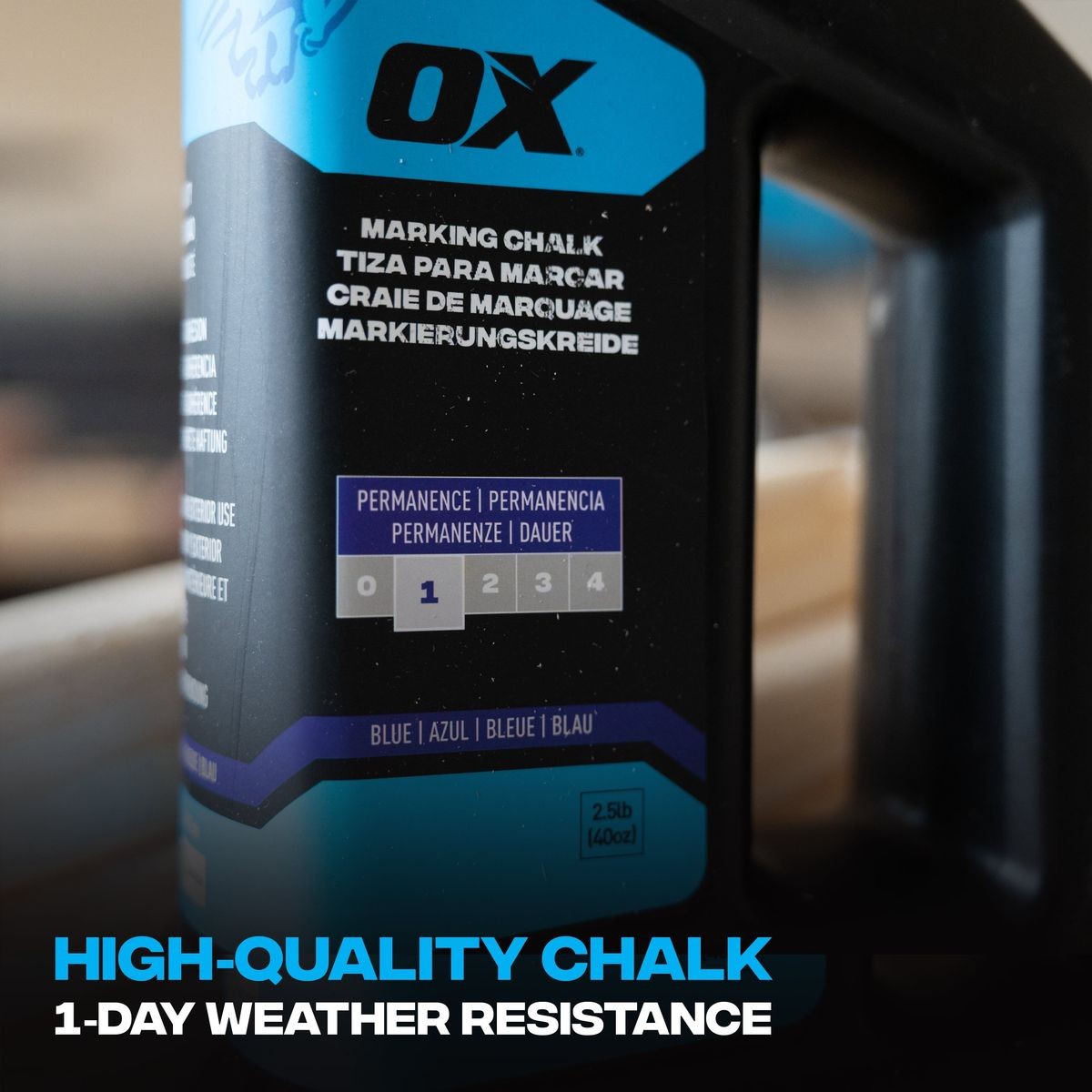 OX 40-ounce/2.5-Pound Standard Blue Marking Chalk - Permanence 1 OX-P630808
