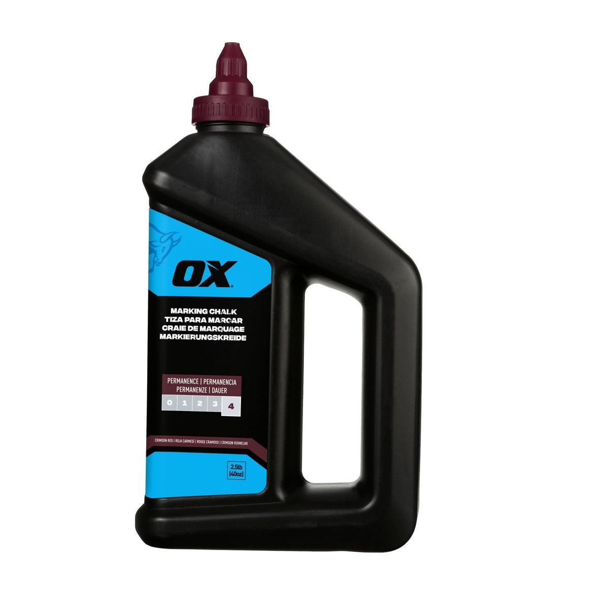 OX 40-ounce/2.5-Pound Hi-Permanence Crimson Red Marking Chalk - Permanence 4 OX-P630810