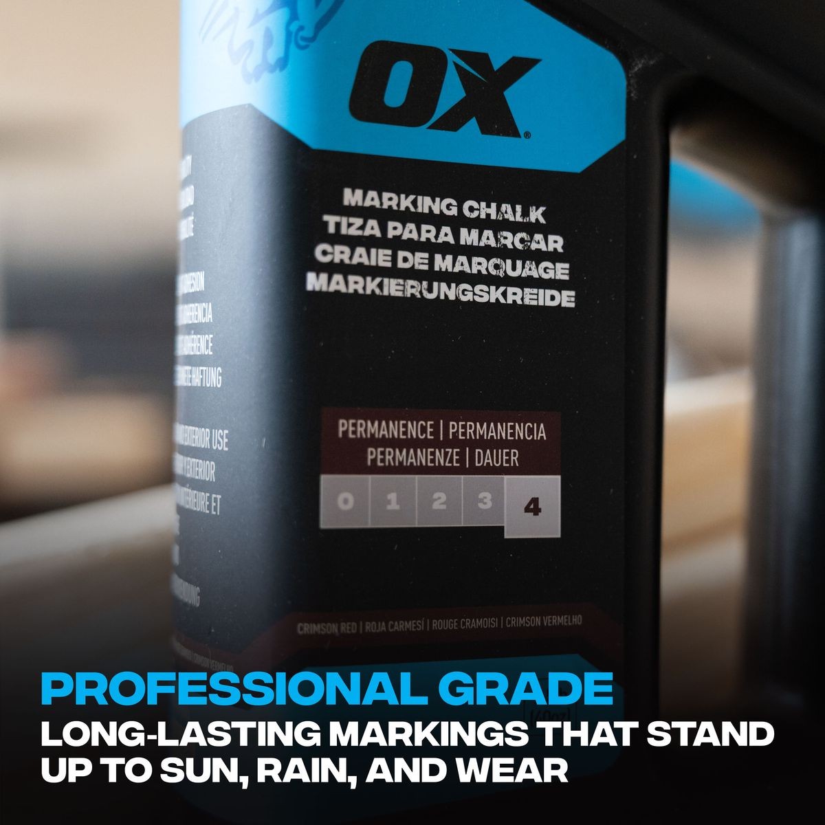 OX 40-ounce/2.5-Pound Hi-Permanence Crimson Red Marking Chalk - Permanence 4 OX-P630810