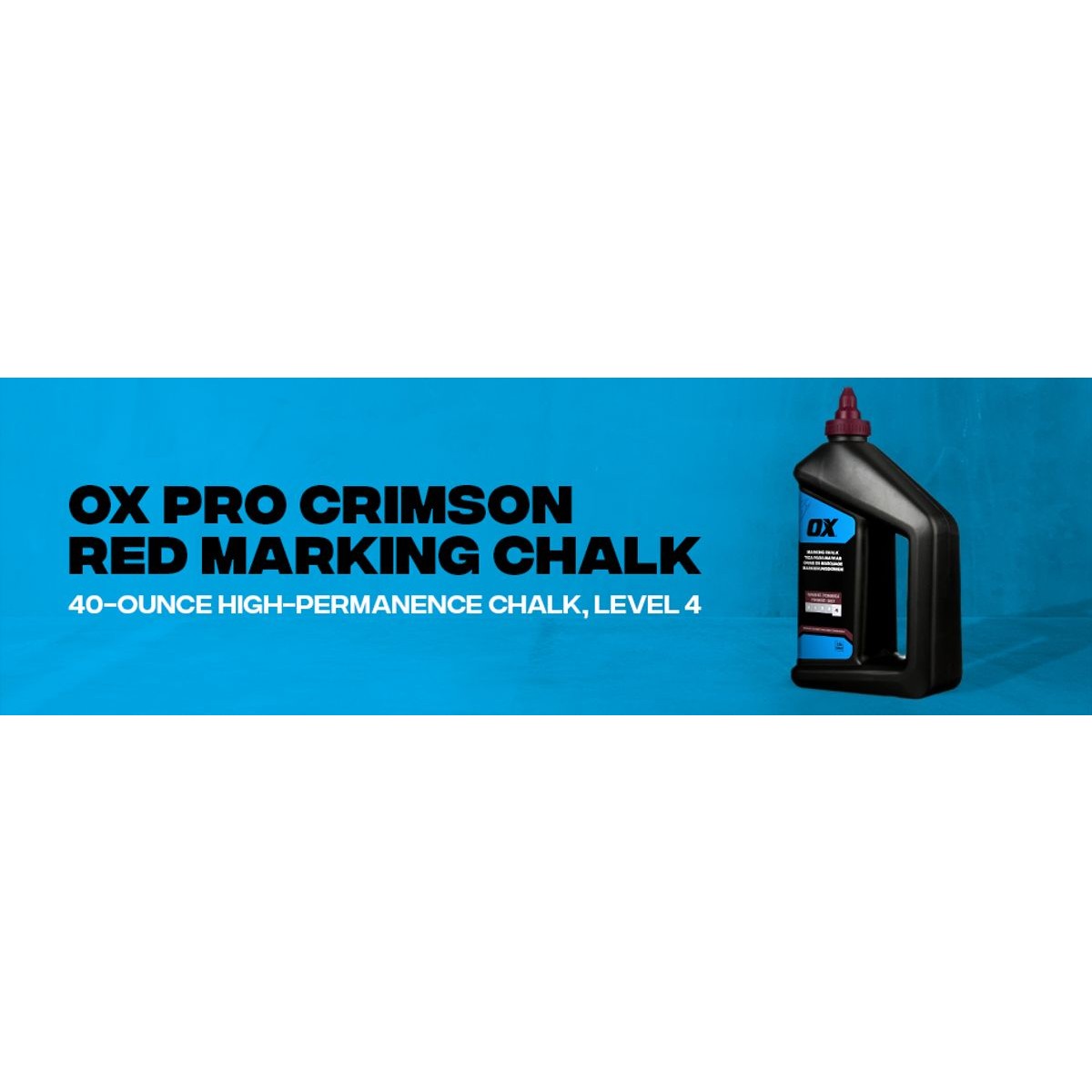 OX 40-ounce/2.5-Pound Hi-Permanence Crimson Red Marking Chalk - Permanence 4 OX-P630810