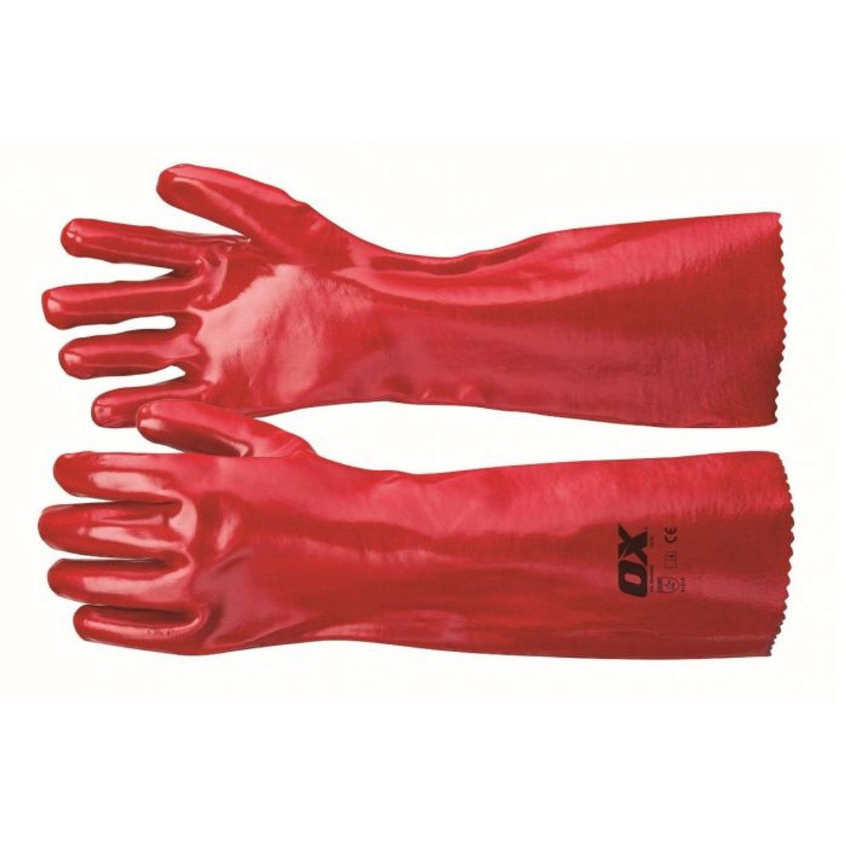 OX Red PVC Gauntlets - Size 10 (XL) OX-S246845