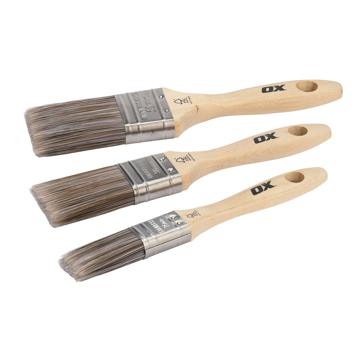 OX 3 Piece Paint Brush Set - 25/38/50mm OX-T046103