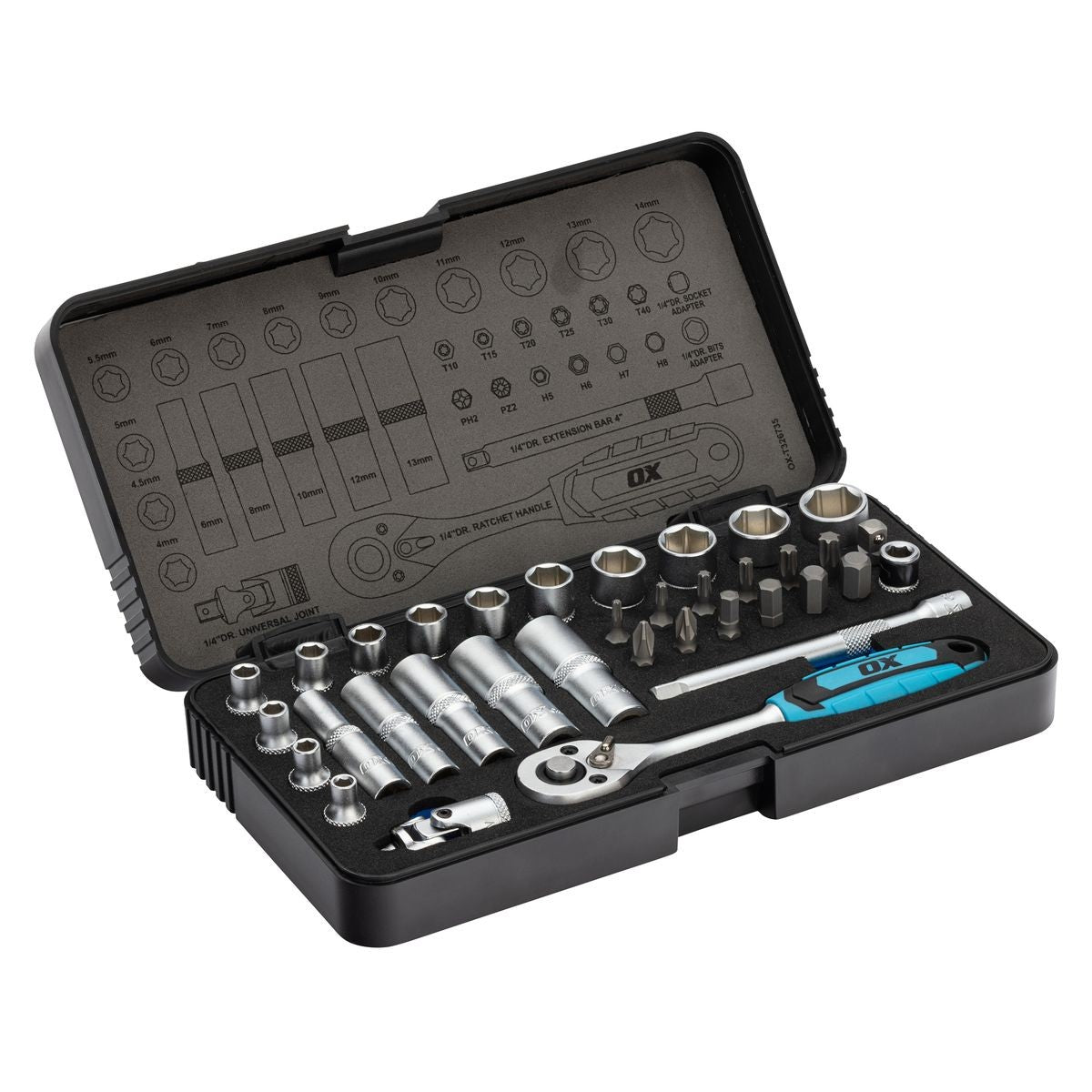 OX 1/4"Drive Socket Set - 35 Piece OX-T326735