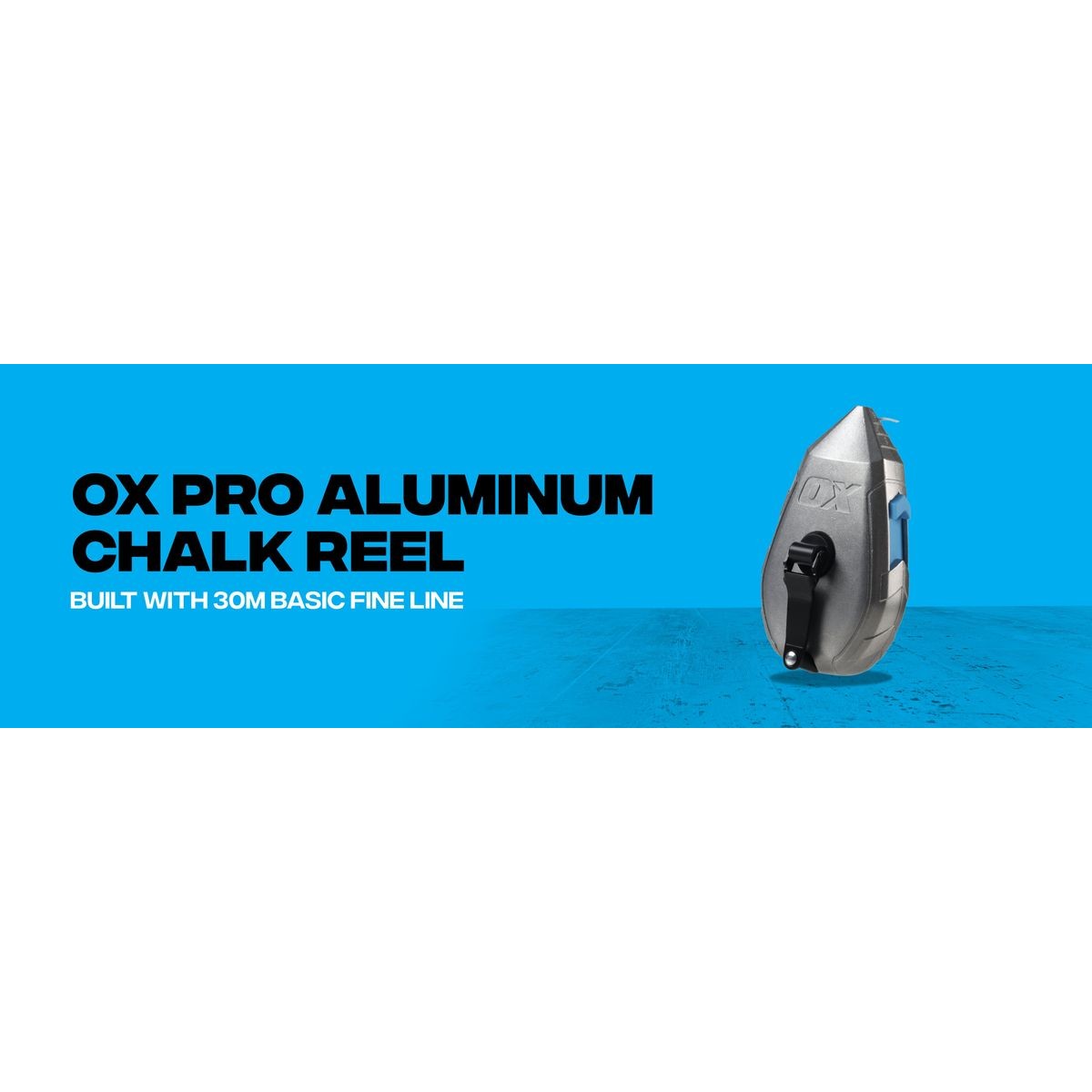 OX Contractor 30m/100' Aluminum Chalk Reel- Basic Fine Line / 1:1 Gear Ratio OX-T630501