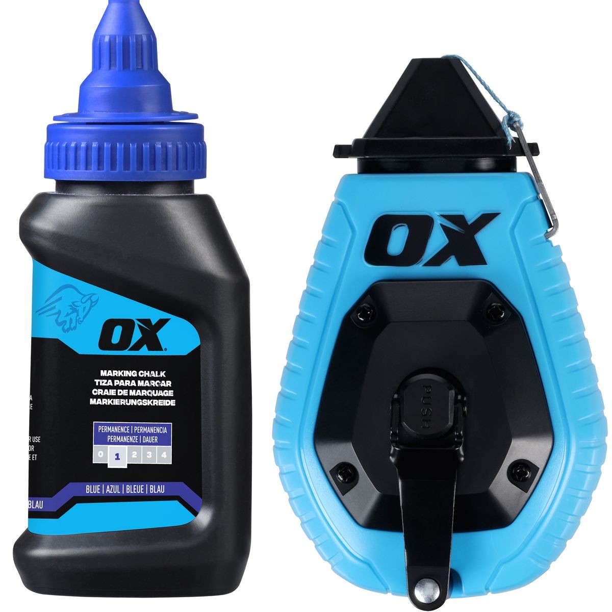 OX Trade 30m/100' ABS Chalk Reel Value Pack - Standard Fine Line / 3:1 Gear Ratio OX-T630601
