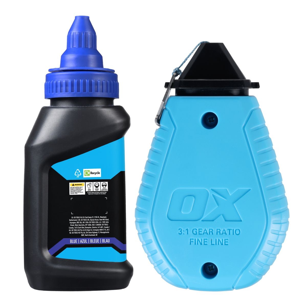 OX Trade 30m/100' ABS Chalk Reel Value Pack - Standard Fine Line / 3:1 Gear Ratio OX-T630601
