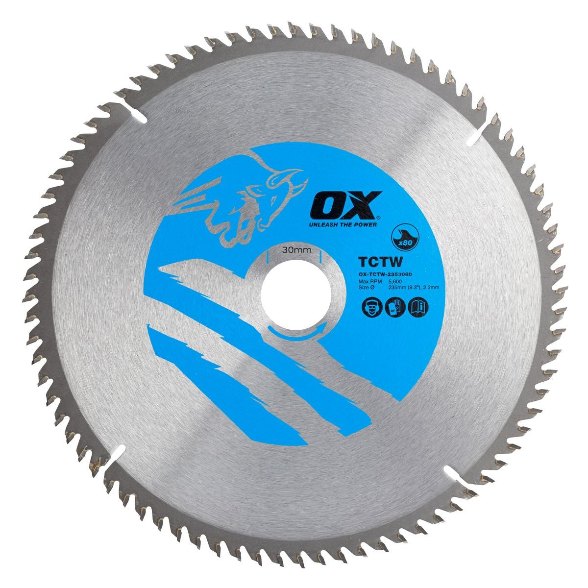 OX Wood Cutting Circular Saw Blade 235/30mm, 80 Teeth ATB OX-TCTW-2353080