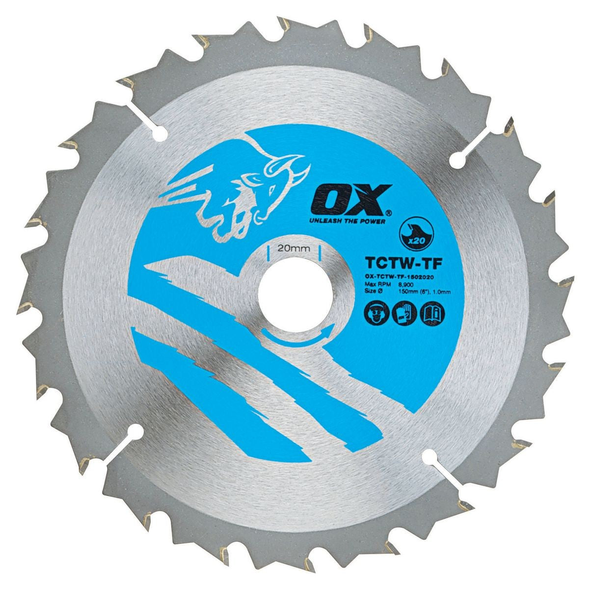 OX Wood Cutting Thin Kerf Circular Saw Blade 150/20mm OX-TCTW-TF-1502020