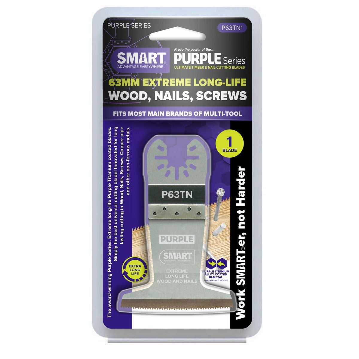SMART Purple Series 63mm Ultimate Bi-metal Blade - Pk 1 P63TN1
