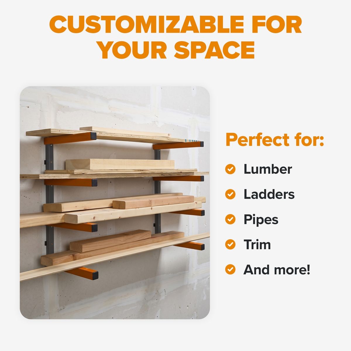 BORA Wall Rack 4 Level Orange/Gray - Color Box PBR-0410
