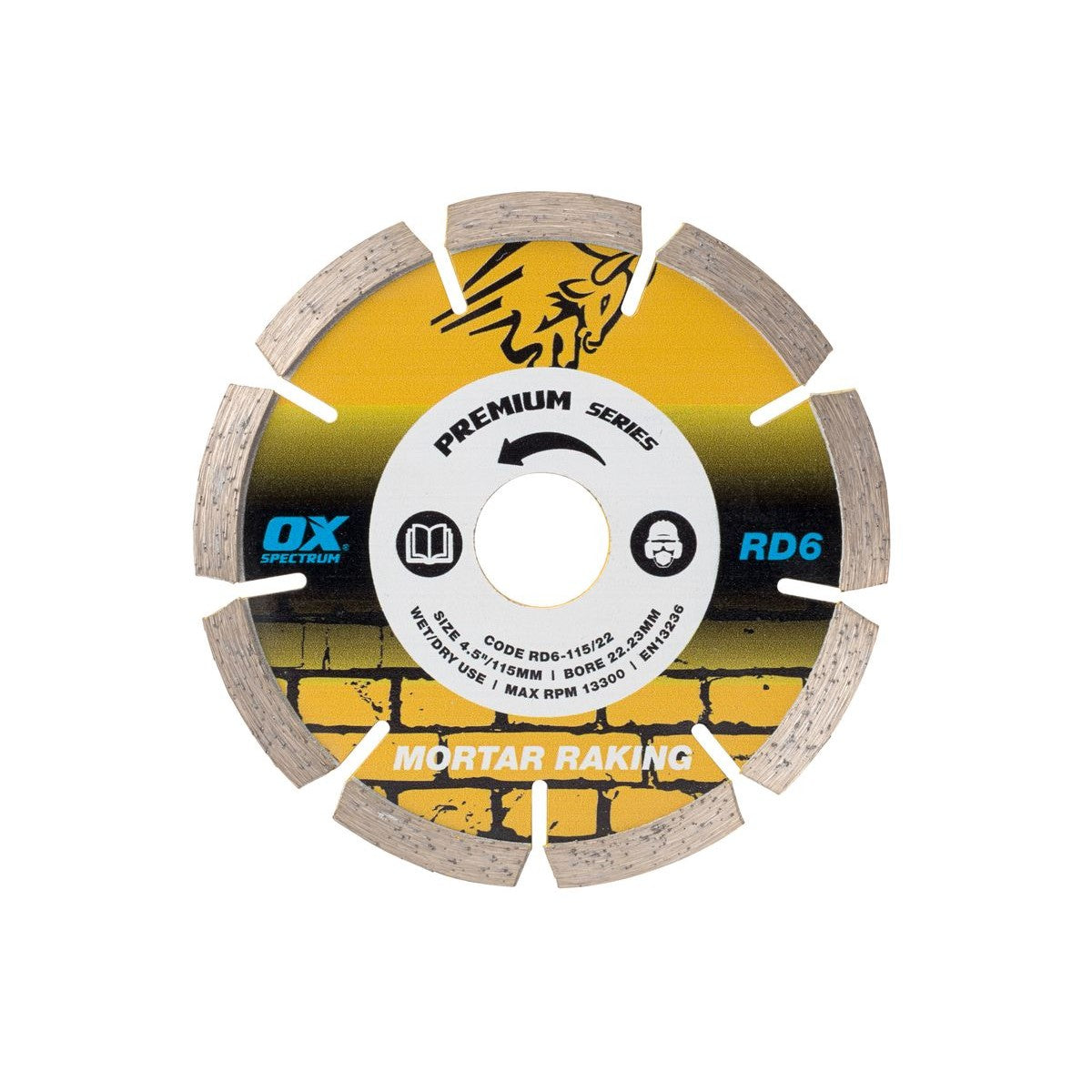 OX Premium Diamond Blade - Mortar Raking - 115/22.23mm RD6-115/22