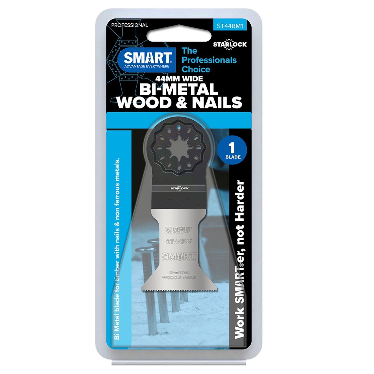 SMART Professional STARLOCK 44mm Bi-Metal Wood & Nails Blade - 1pk ST44BM1