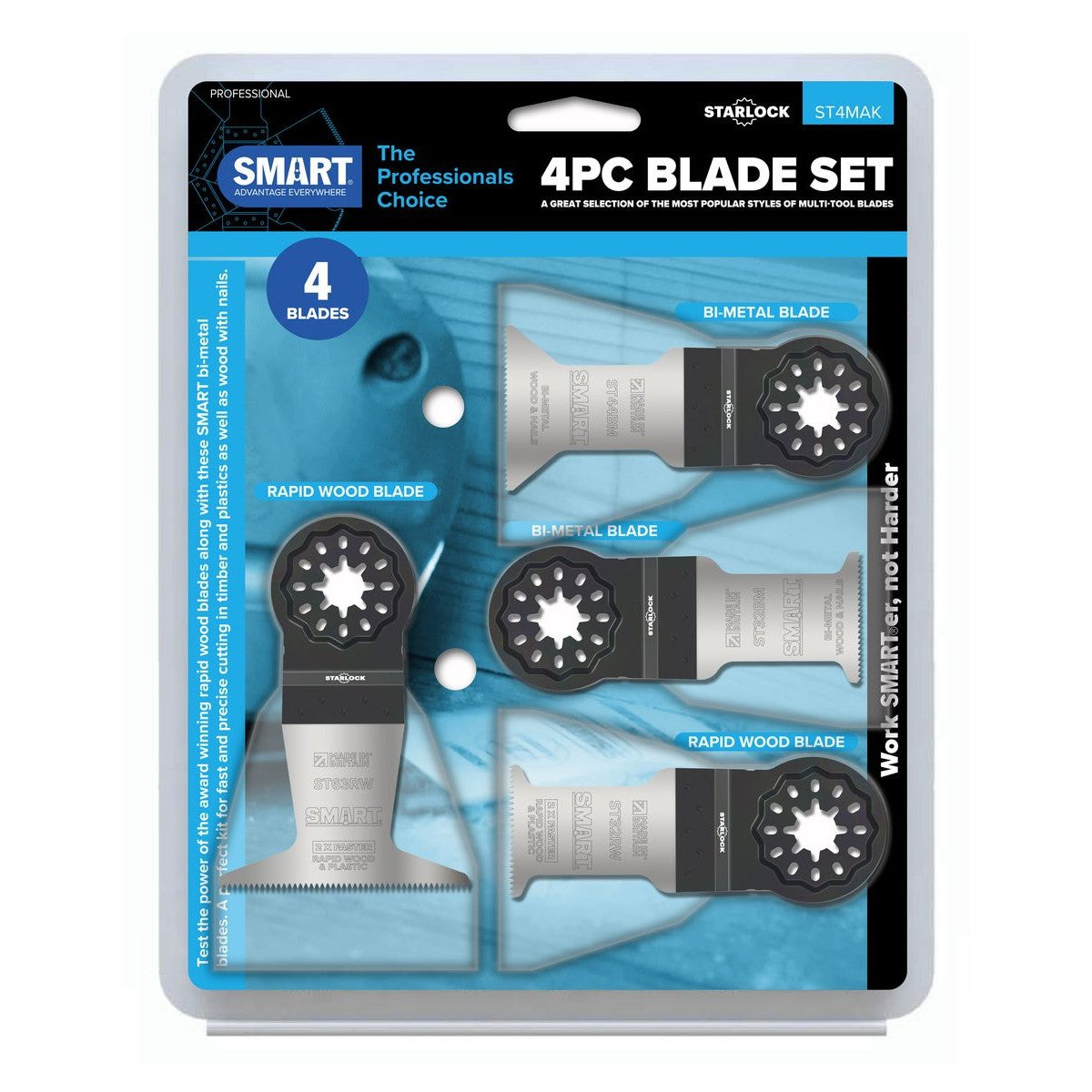 SMART Professional STARLOCK 4pc Multi-tool Blade Set ST4MAK