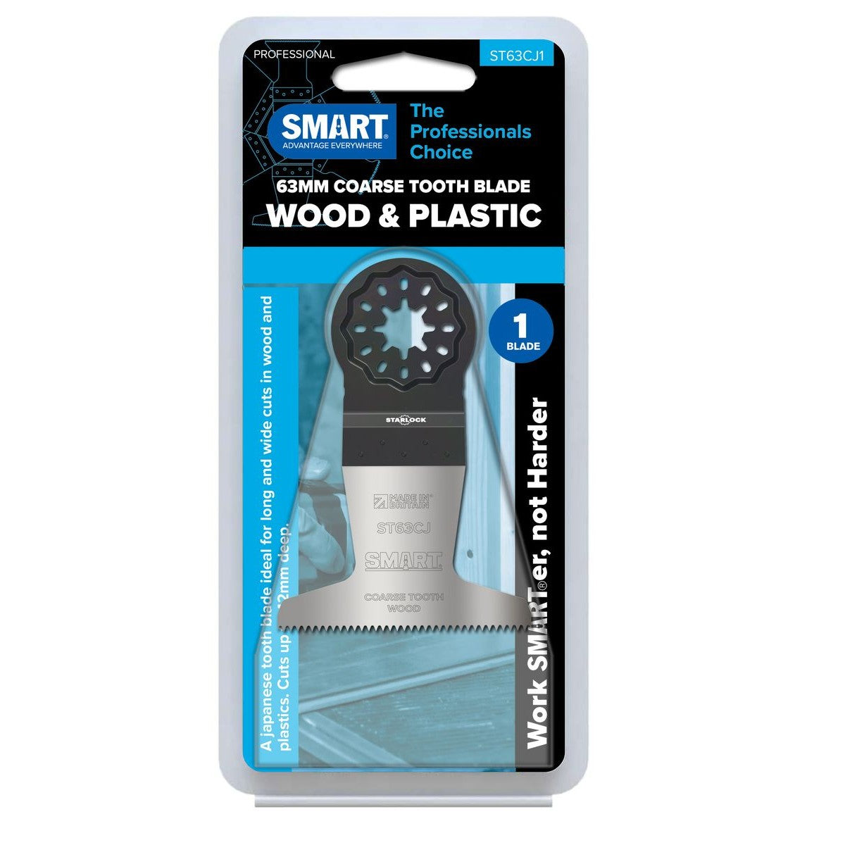 SMART Professional STARLOCK 63mm Japanese Tooth Wood Blade - 1pk ST63CJ1
