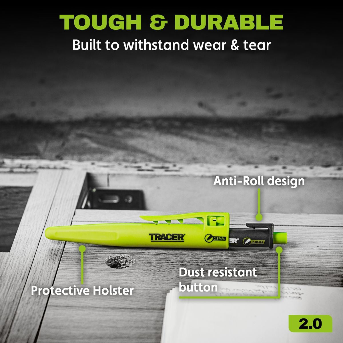 TRACER 2.8MM Deep Hole Pencil + 12pc Lead Holster TMK1