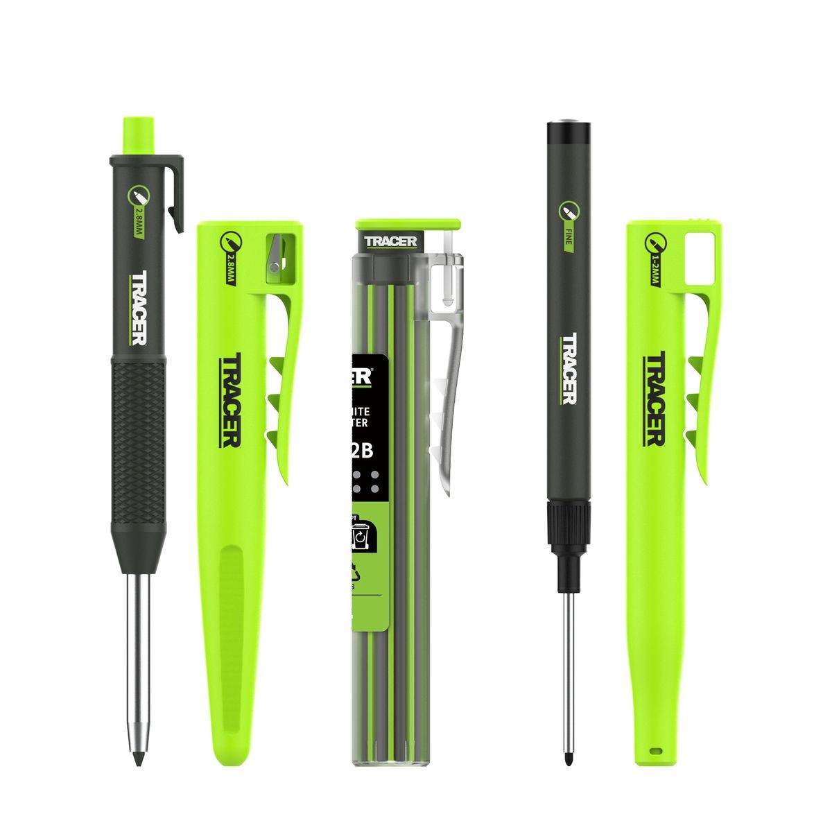 TRACER 2.0 3PC Marking Kit - Deep Hole Pencil + Lead Holster + Deep Hole Marker TMK3