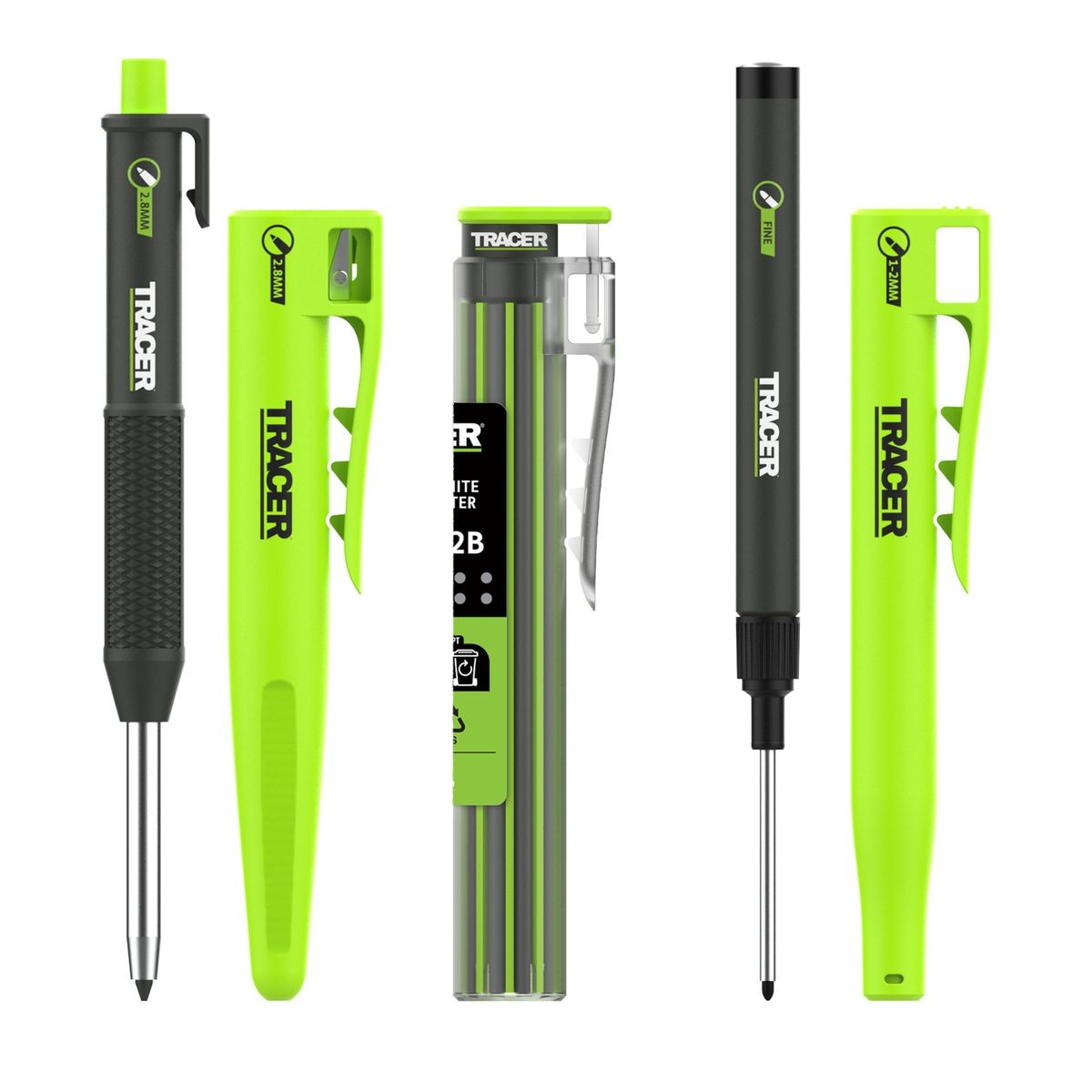 TRACER 2.0 3PC Marking Kit - Deep Hole Pencil + Lead Holster + Deep Hole Marker TMK3