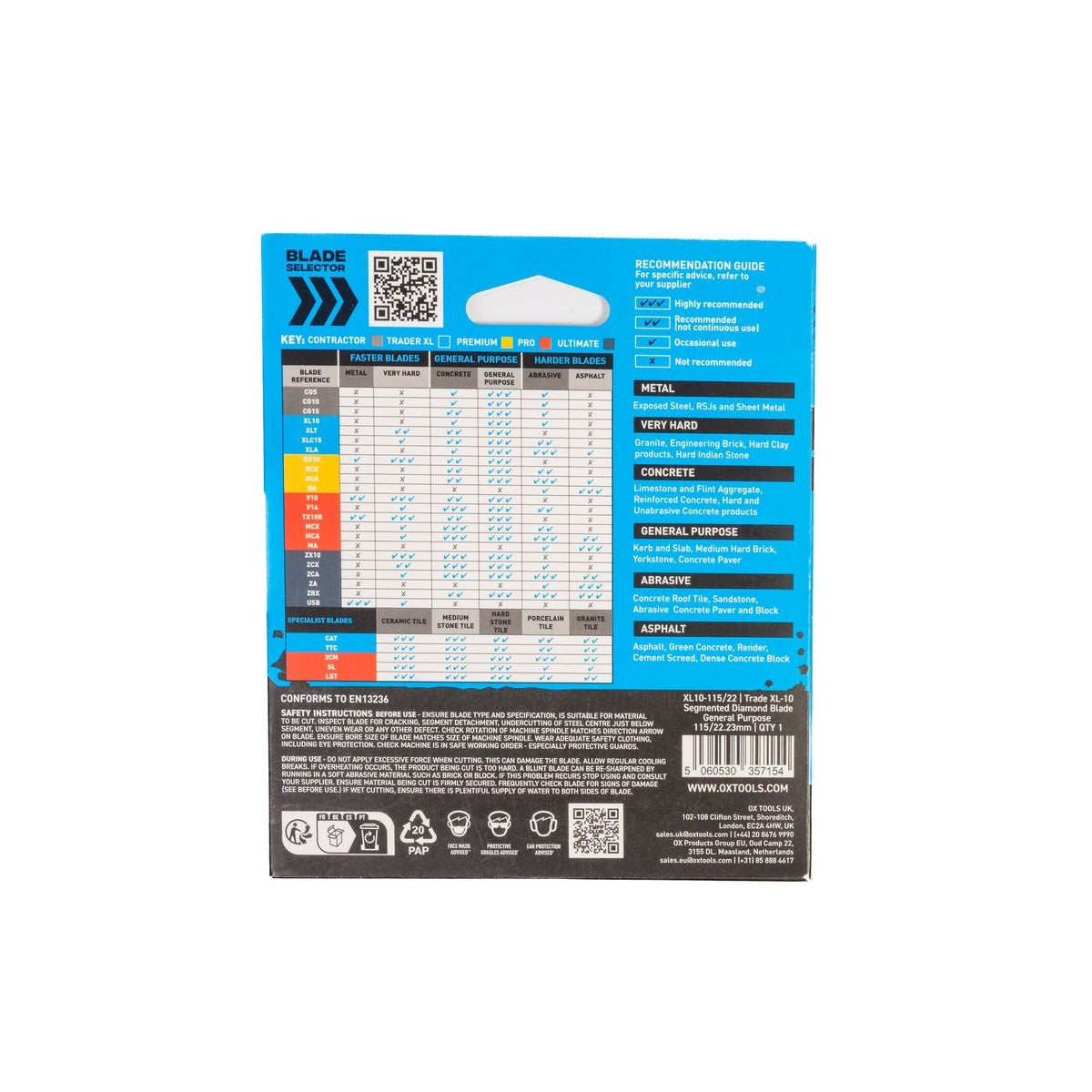 OX Trade XL-10 Segmented Diamond Blade - General Purpose - 115/22.23mm XL10-115/22