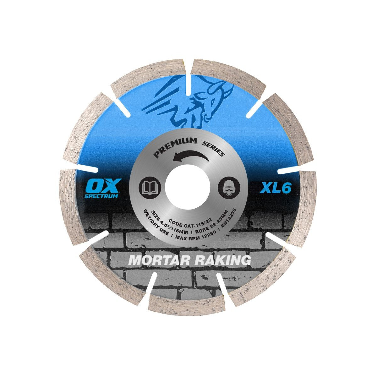 OX Trade XL Mortar Raking Diamond Blade - 115/22.23mm XL6-115/22